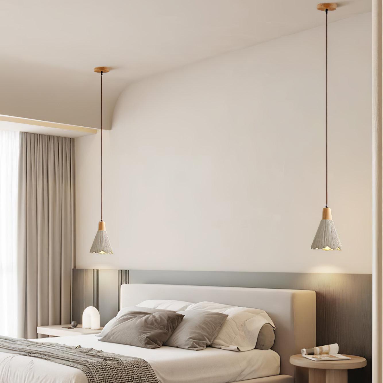 Concrete Pleated Pendant Lamp - Lumpaz