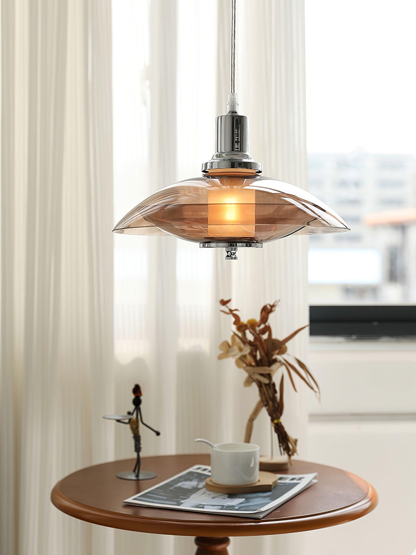 Flying Saucer Chrome Pendant Light - Lumpaz