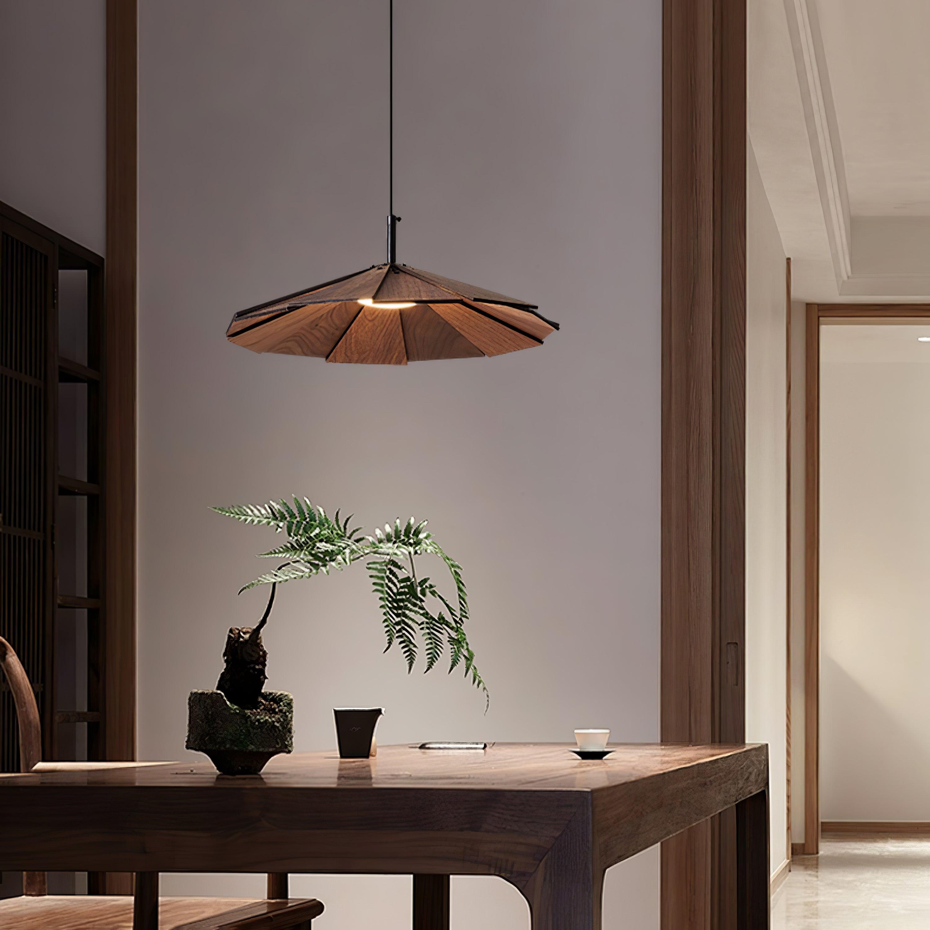 Umbrella Wooden Pendant Light - Lumpaz