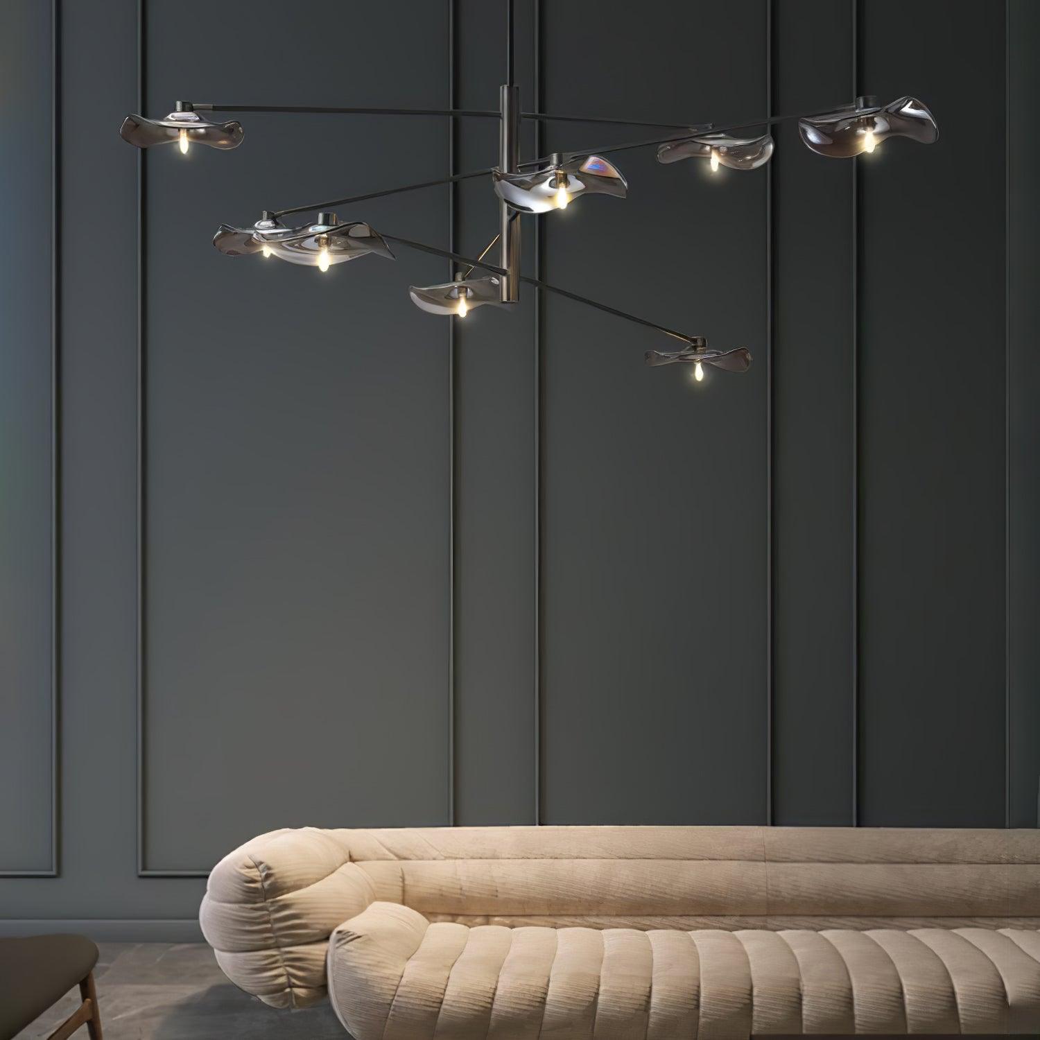Lotus Leaves Glass Chandelier - Lumpaz