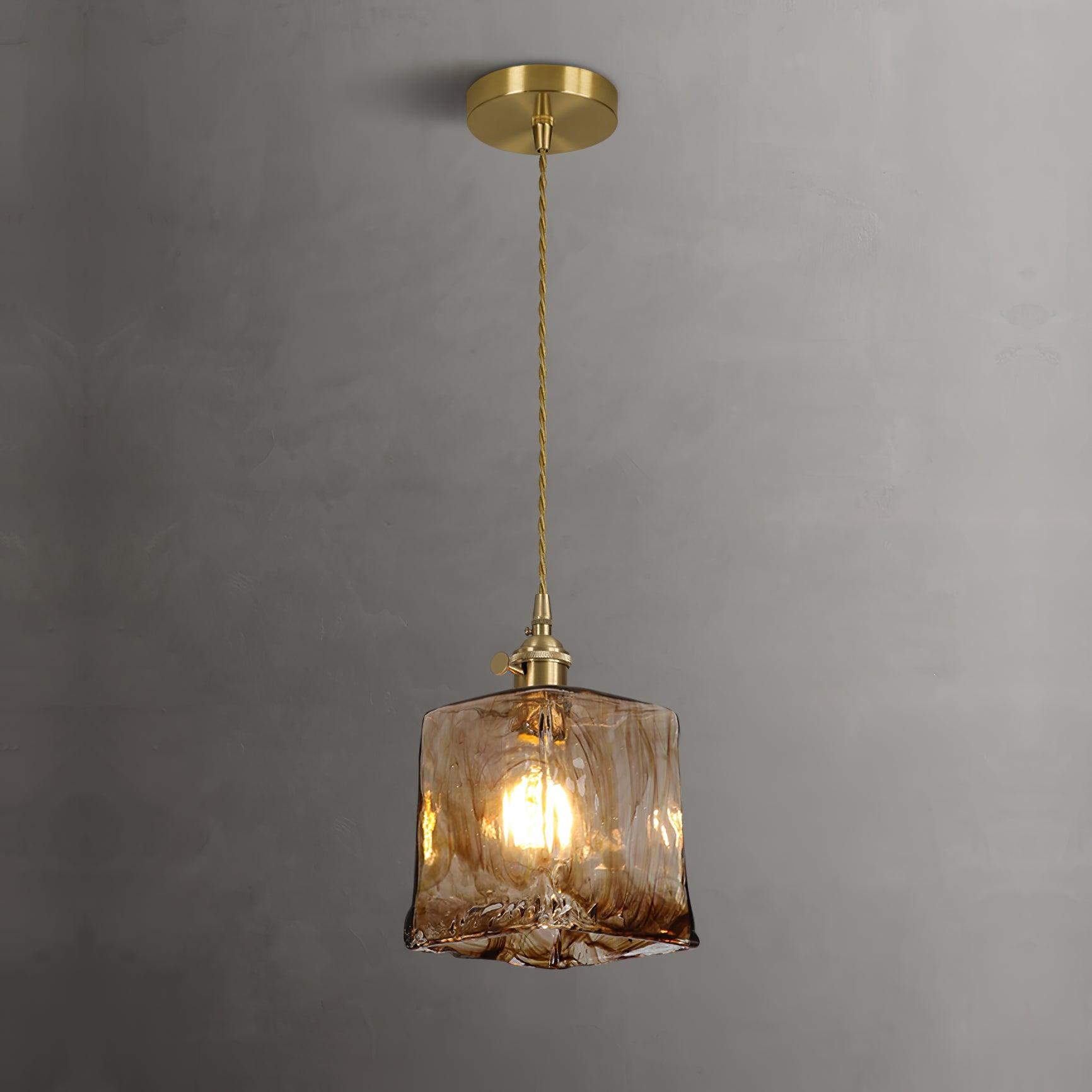 Vintage Brown Glass Pendant Light - Lumpaz