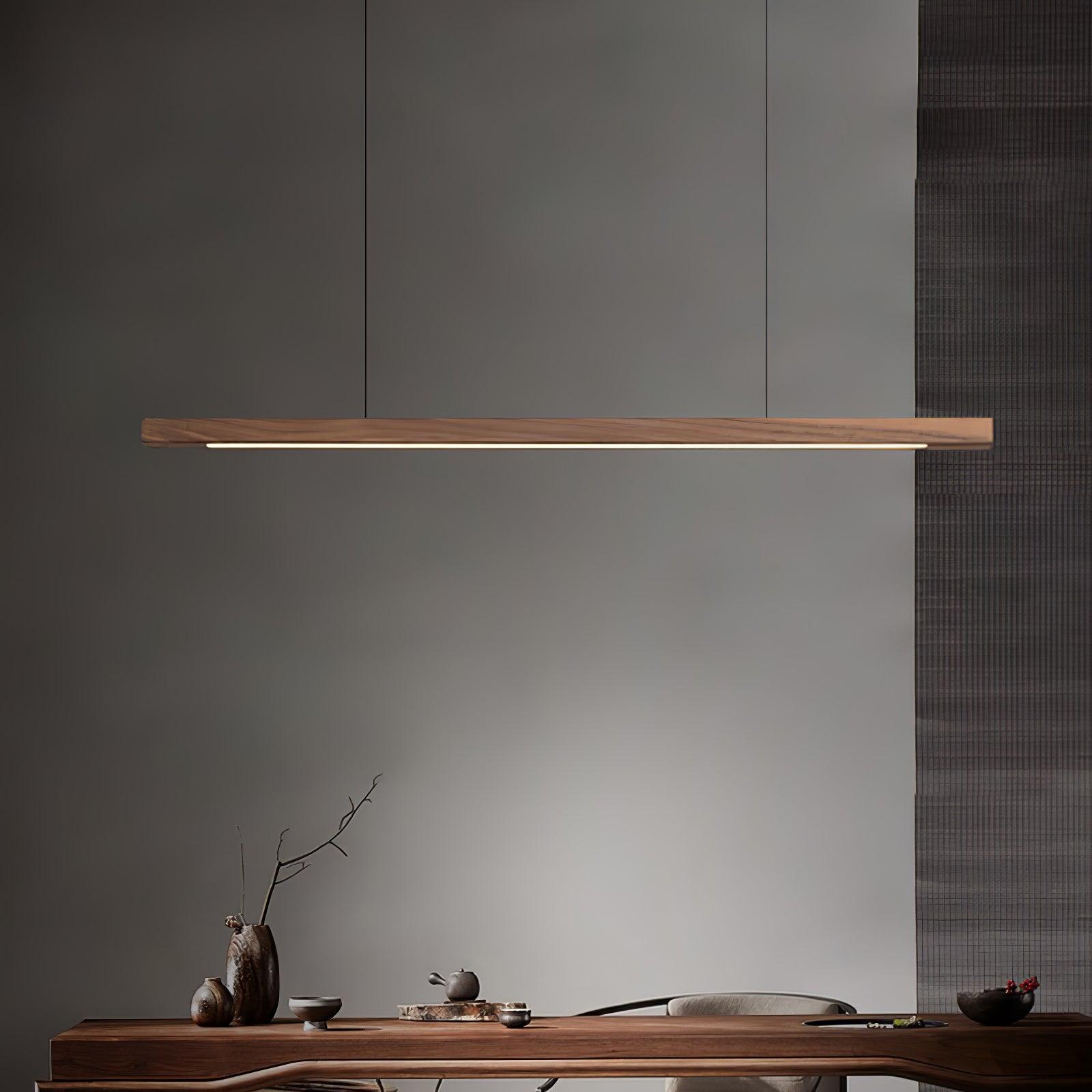 Linear Wooden Pendant Light - Lumpaz