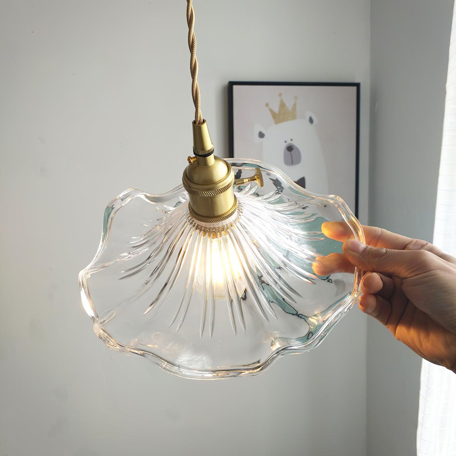Glass Hibiscus Flower Pendant Light - Lumpaz