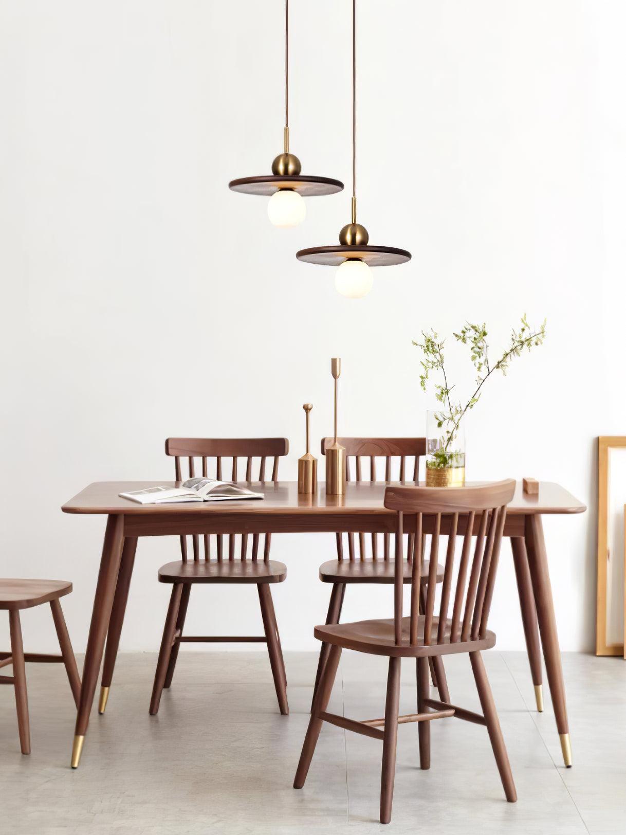 Flying Saucer Walnut Pendant Lamp - Lumpaz