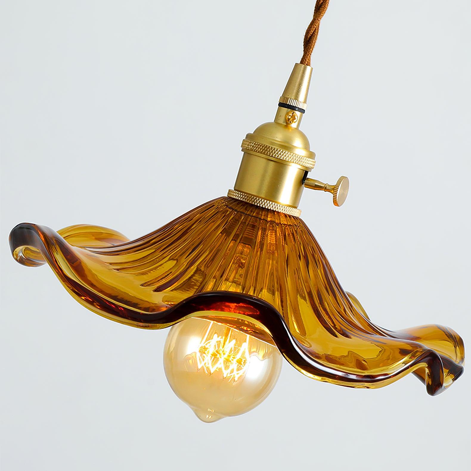 Glass Hibiscus Flower Pendant Light - Lumpaz