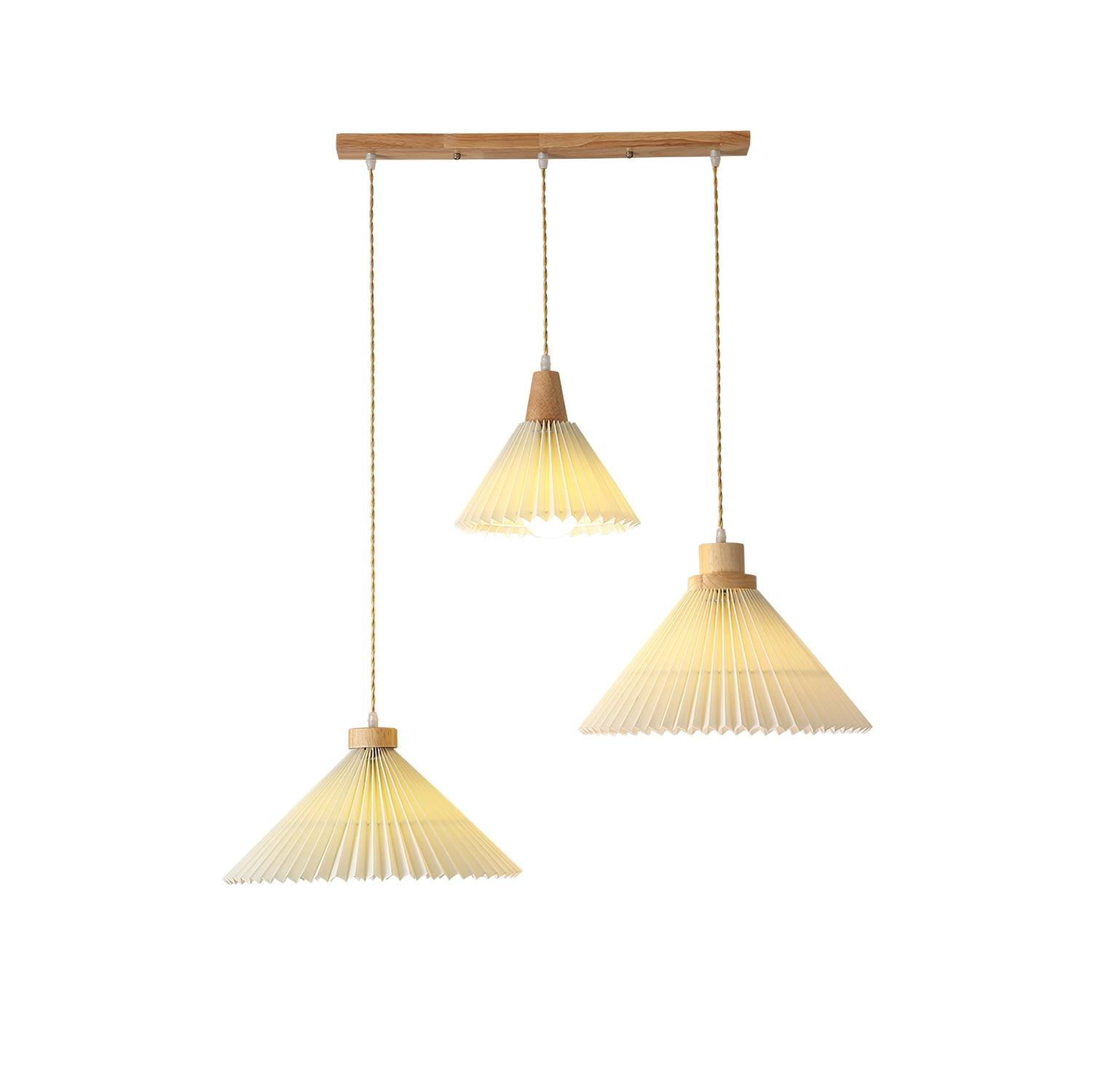 Pleated Wooden Pendant Light - Lumpaz