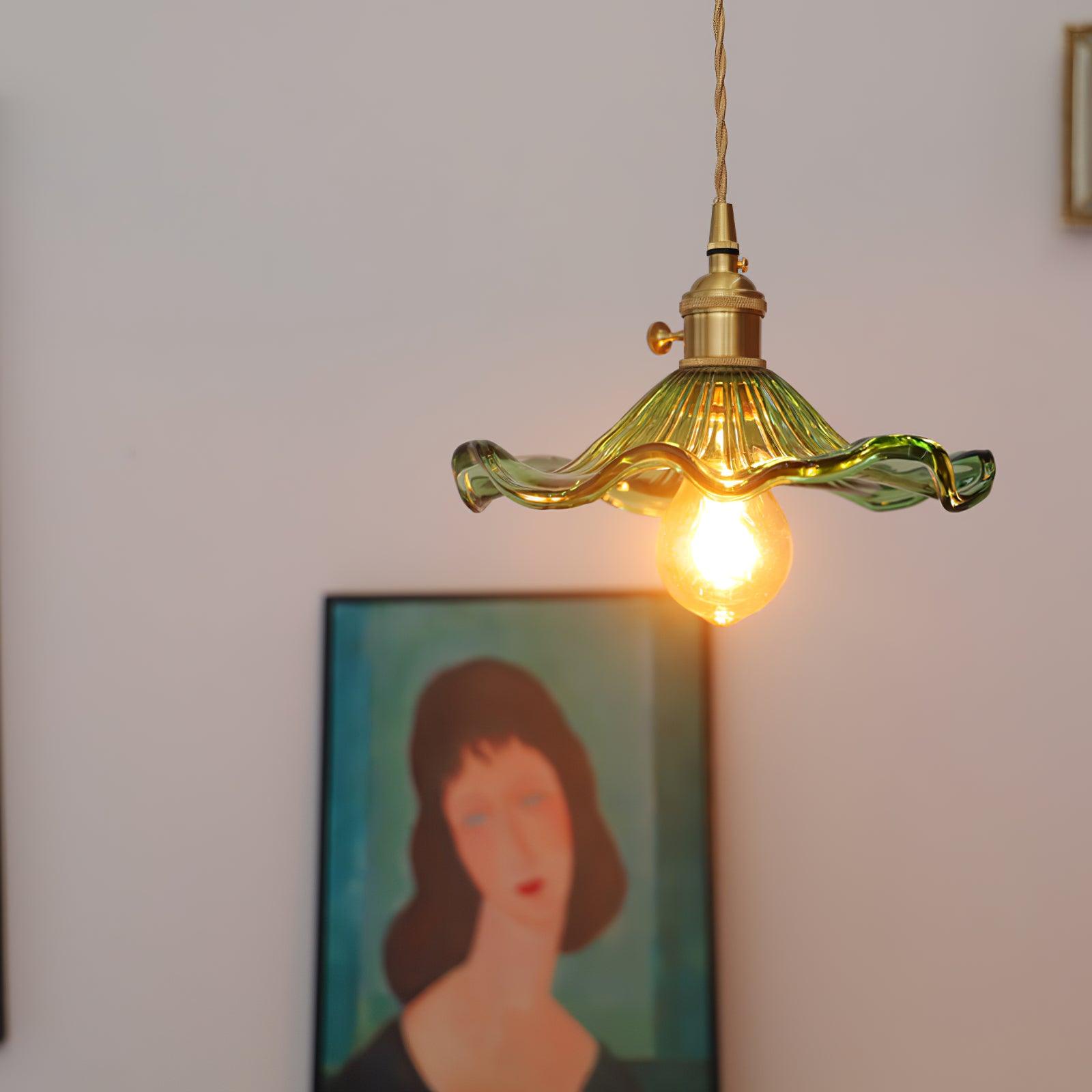 Glass Hibiscus Flower Pendant Light - Lumpaz