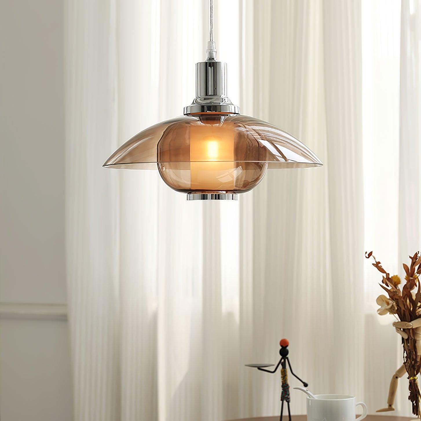 Flying Saucer Chrome Pendant Light - Lumpaz