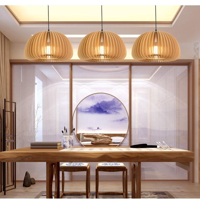 Wooden Pumpkin Pendant Lamp - Lumpaz