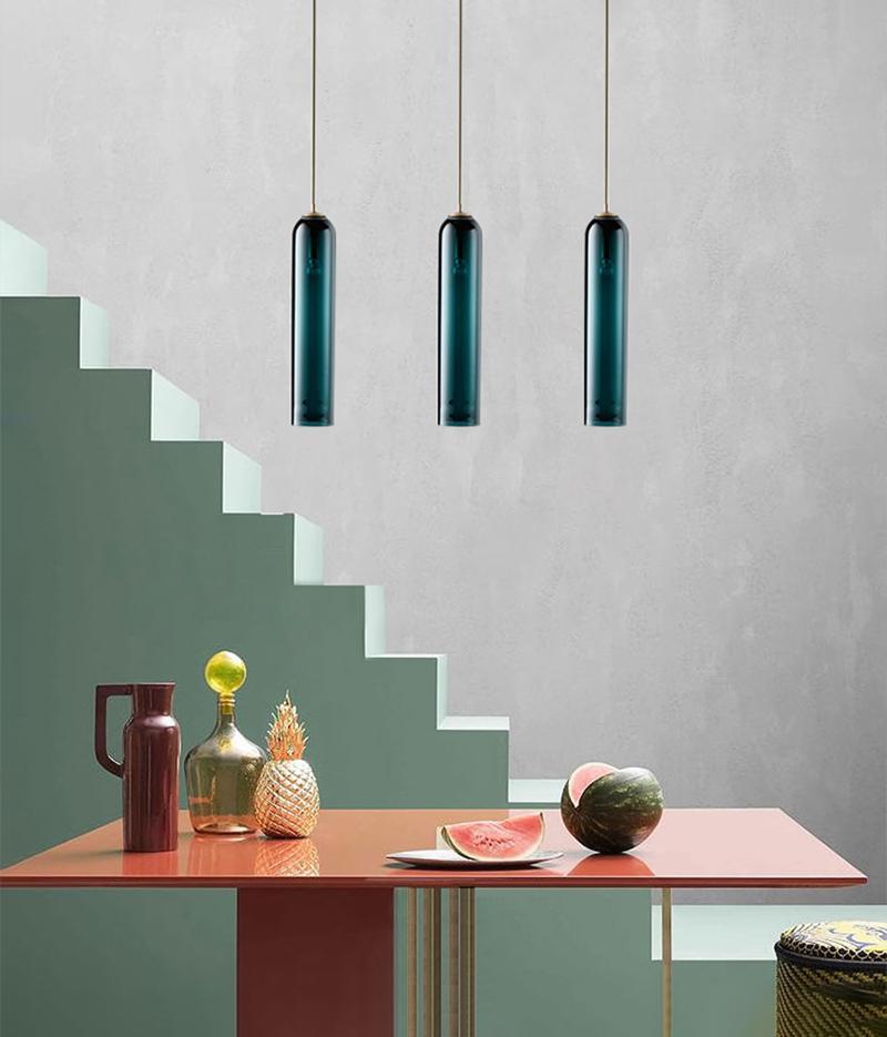 Long Tube Glass Pendant Light - Lumpaz