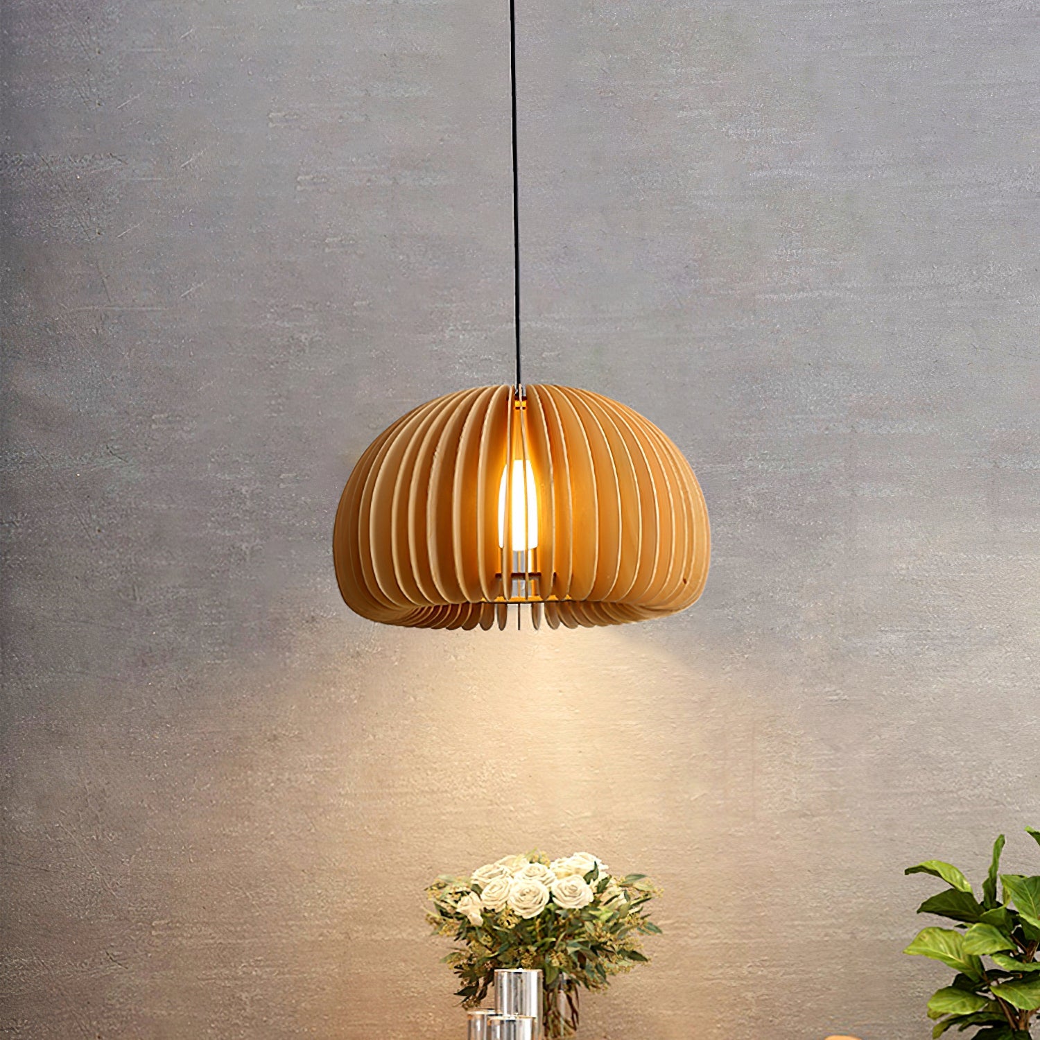 Wooden Pumpkin Pendant Lamp - Lumpaz