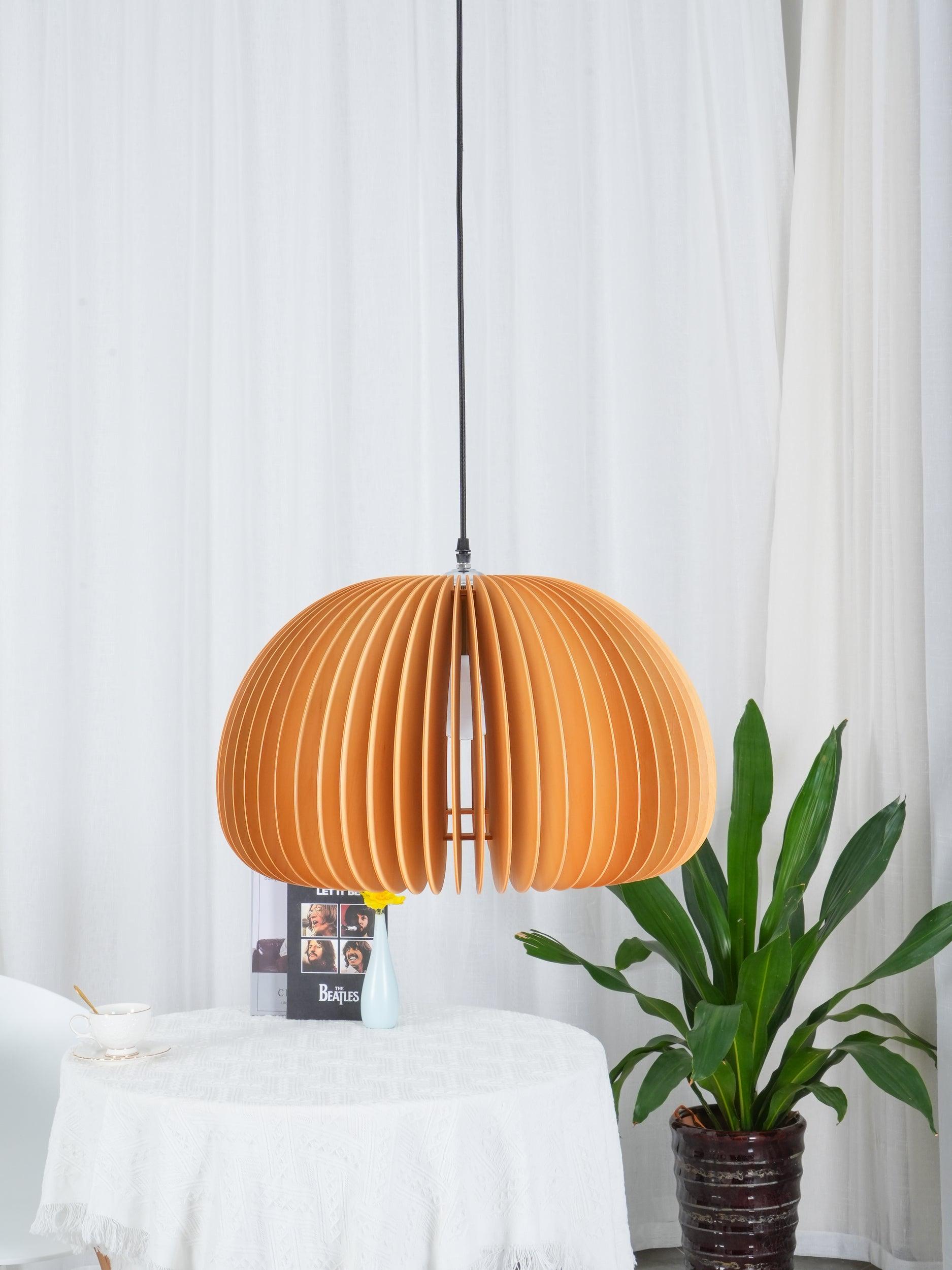 Wooden Pumpkin Pendant Lamp - Lumpaz