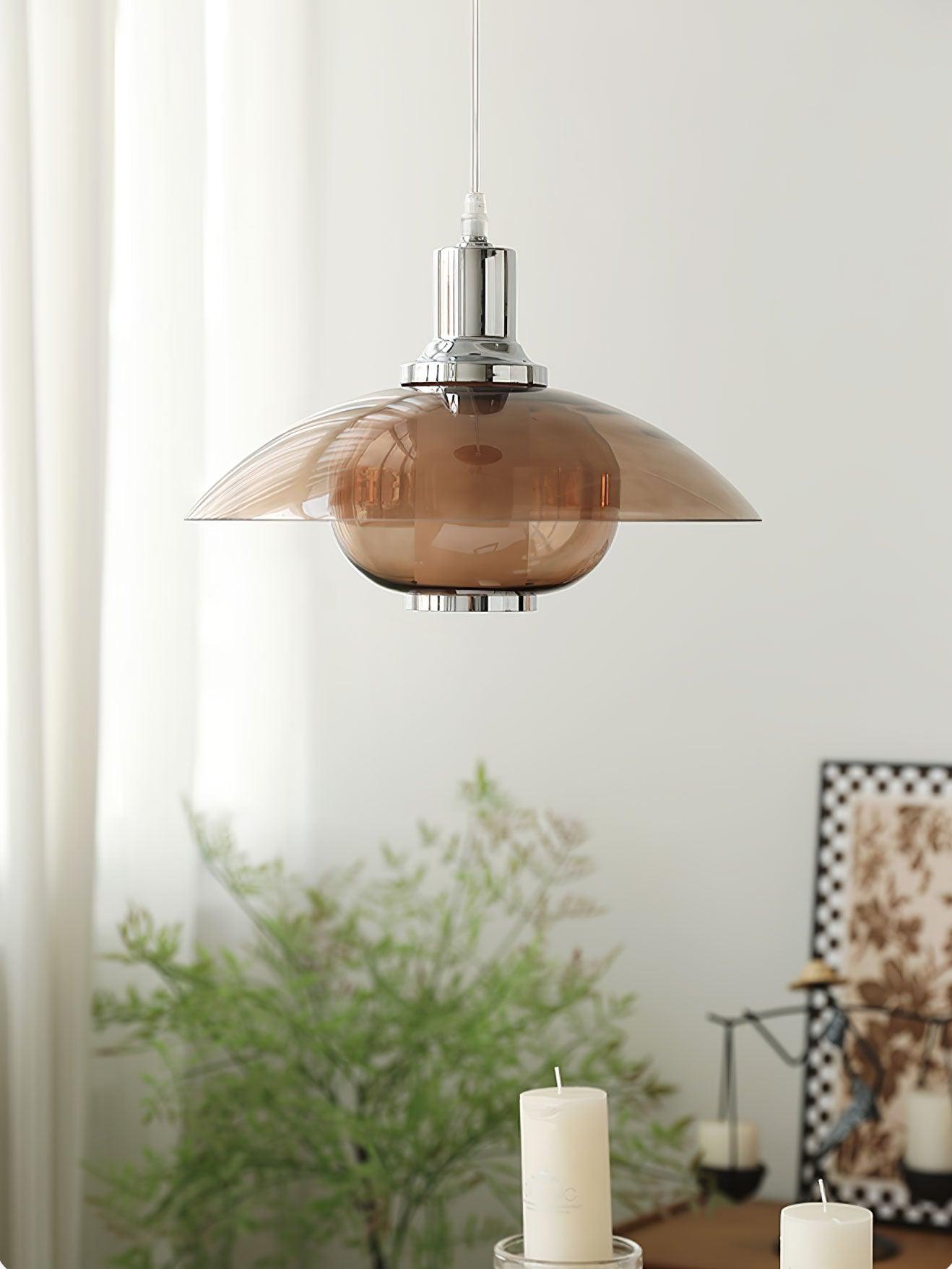 Flying Saucer Chrome Pendant Light - Lumpaz