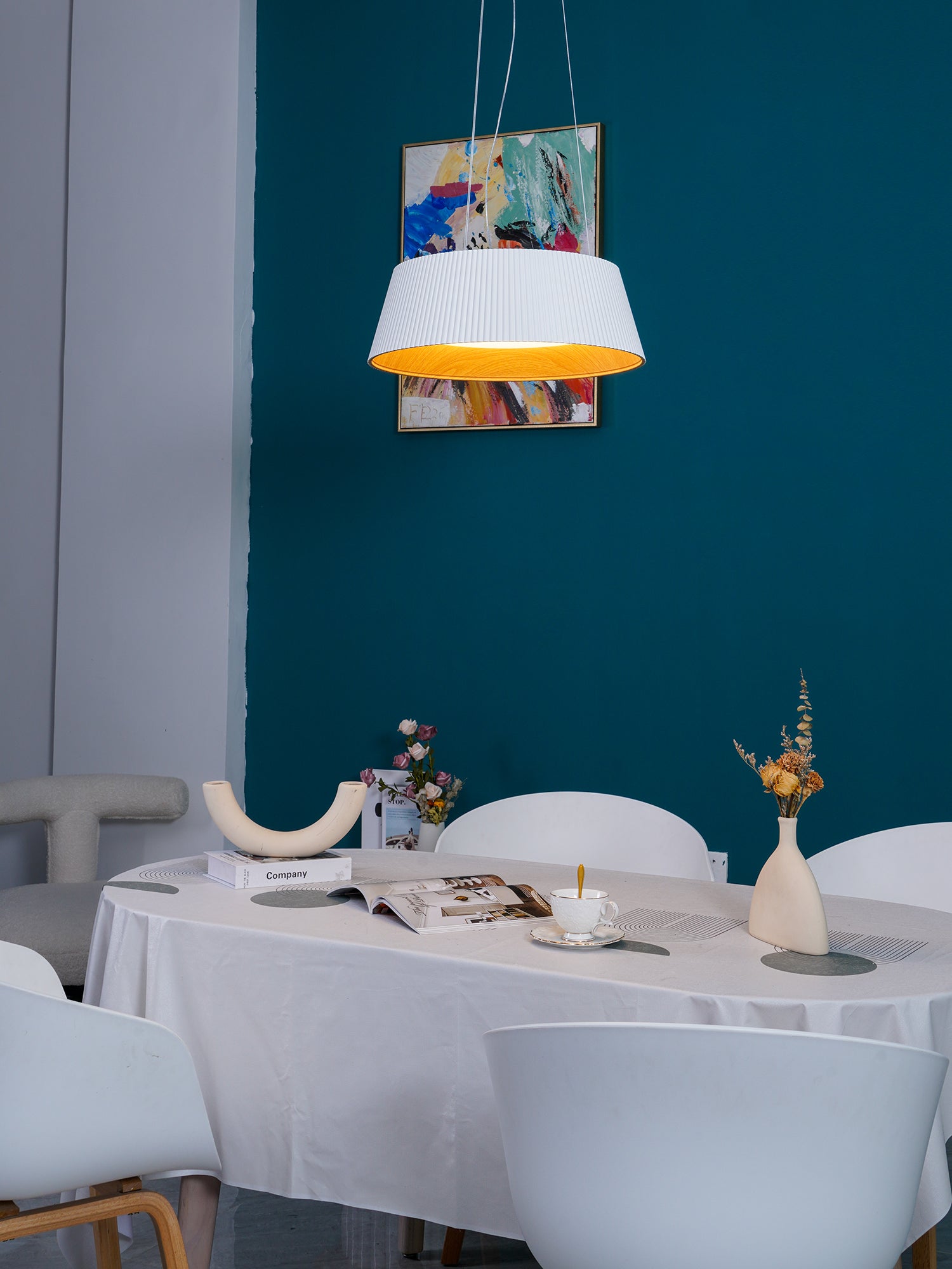 Modern Ribbed Pendant Light - Lumpaz