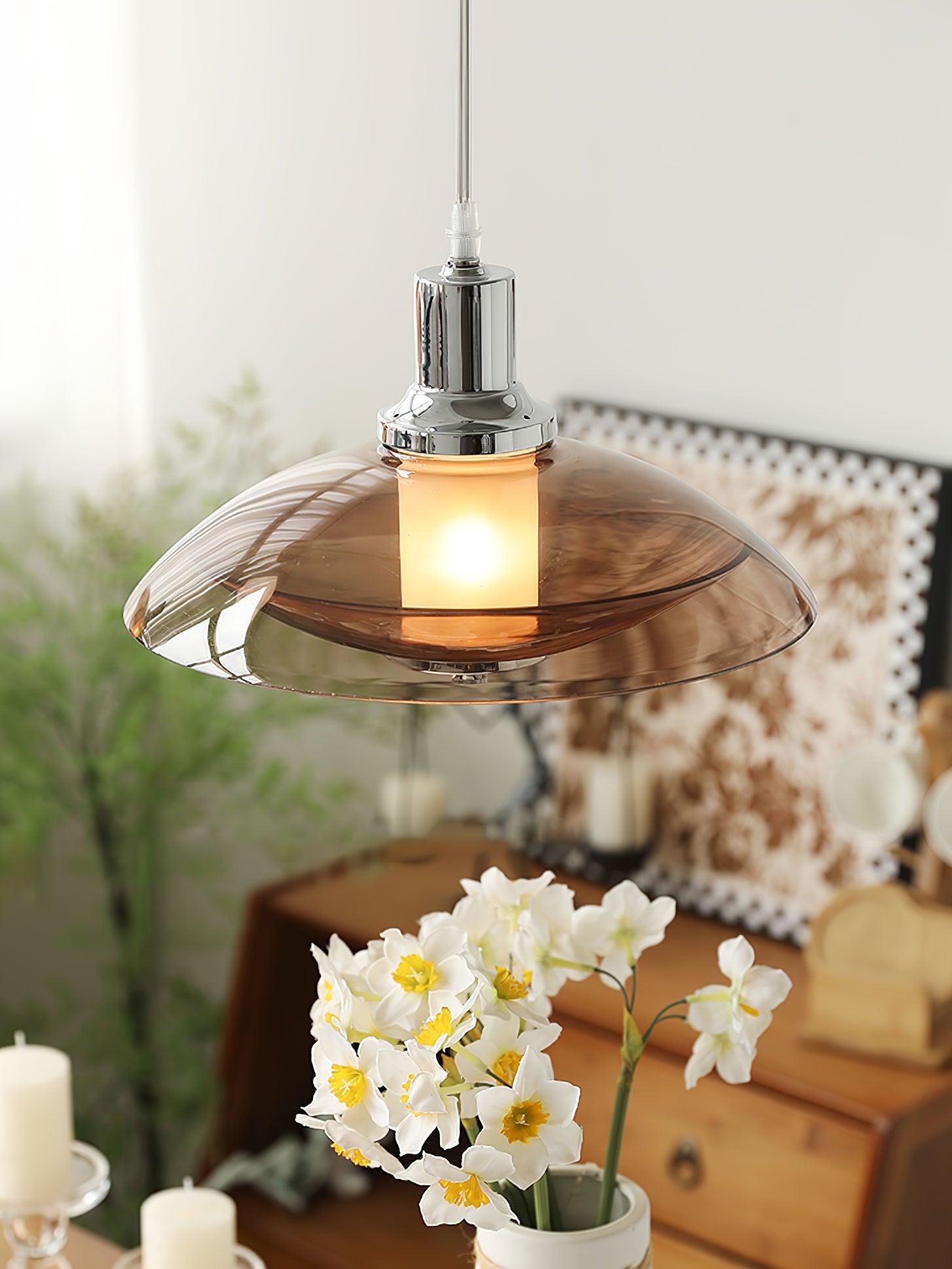 Flying Saucer Chrome Pendant Light - Lumpaz