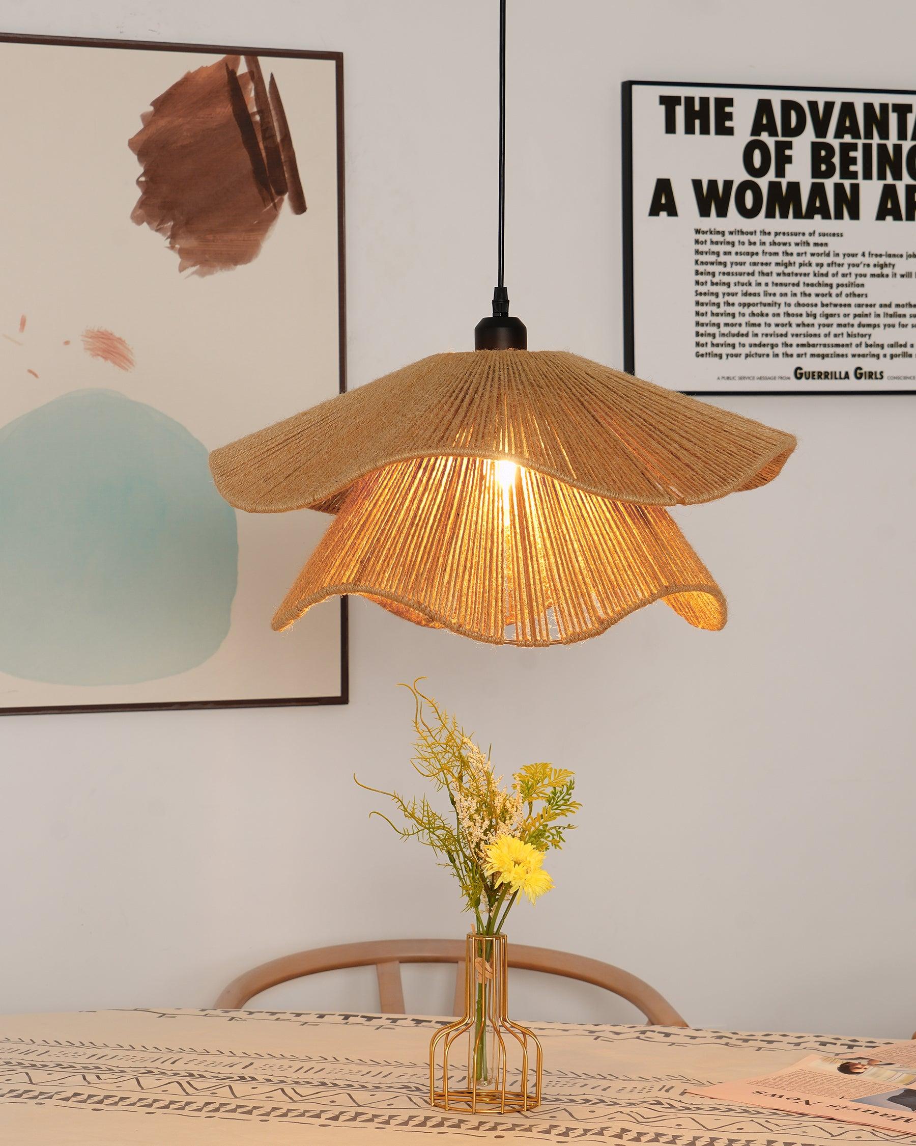 Handmade Straw Hat Pendant Lamp - Lumpaz