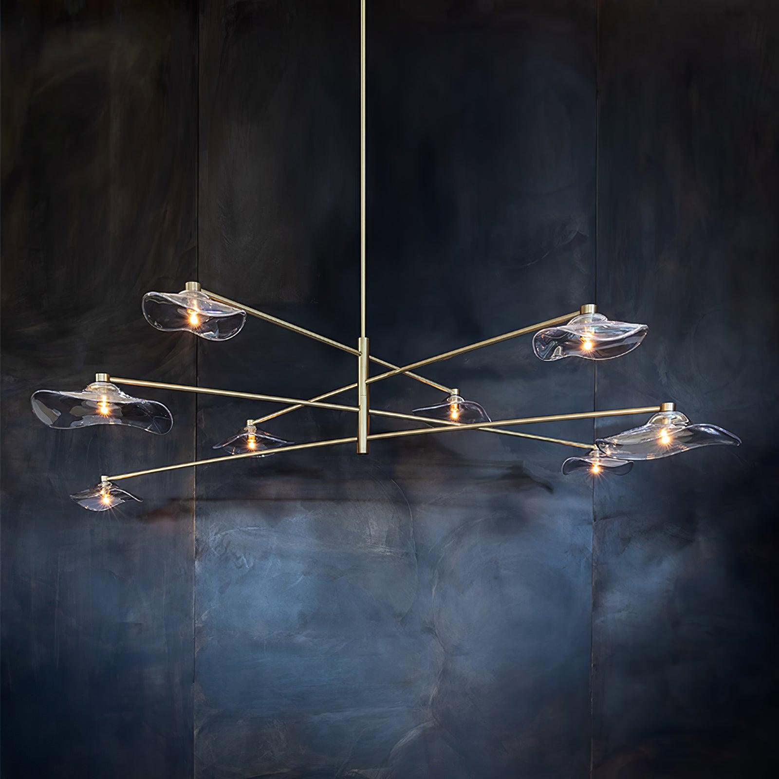 Lotus Leaves Glass Chandelier - Lumpaz