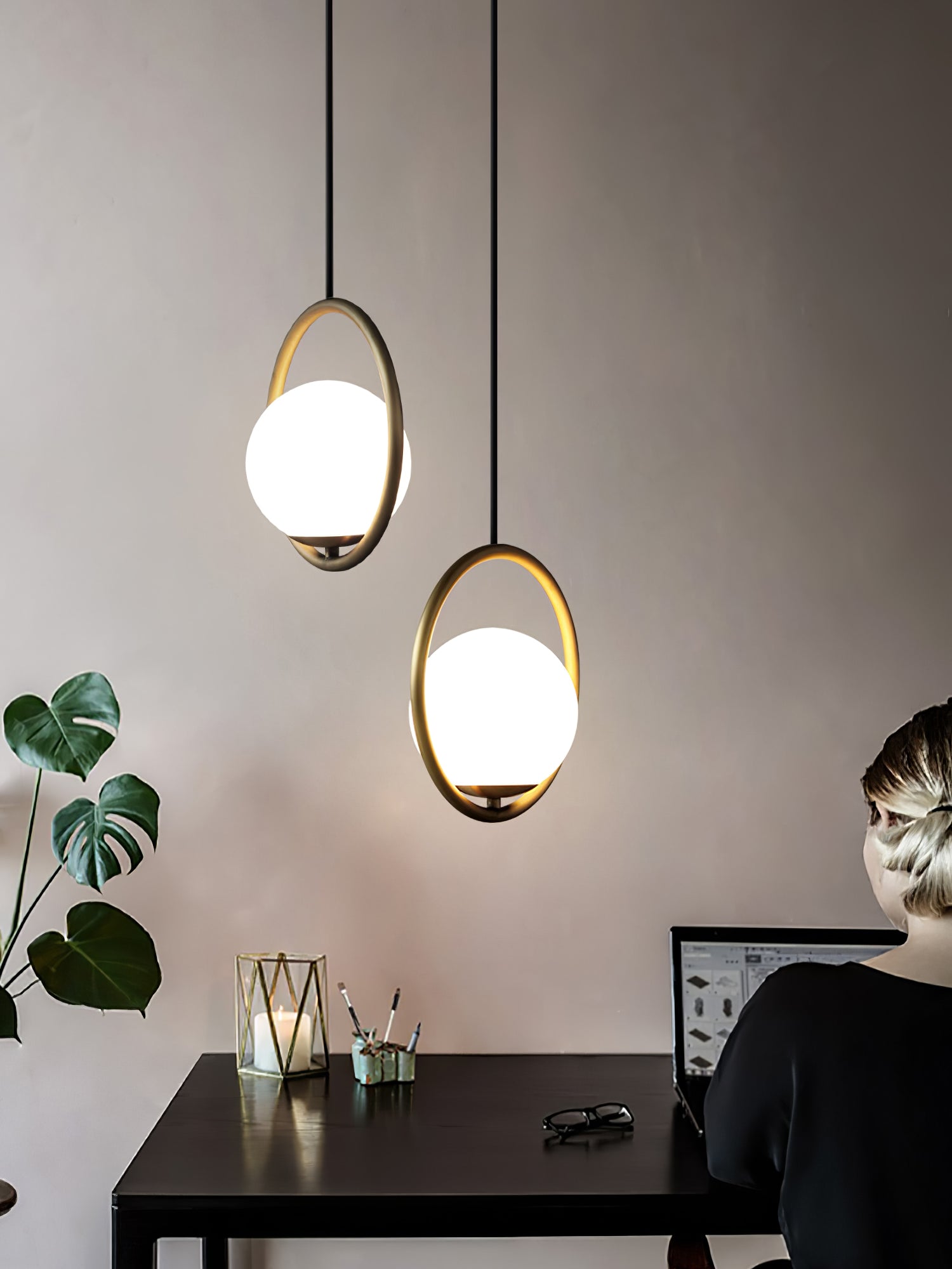Mila Brass Pendant Light - Lumpaz