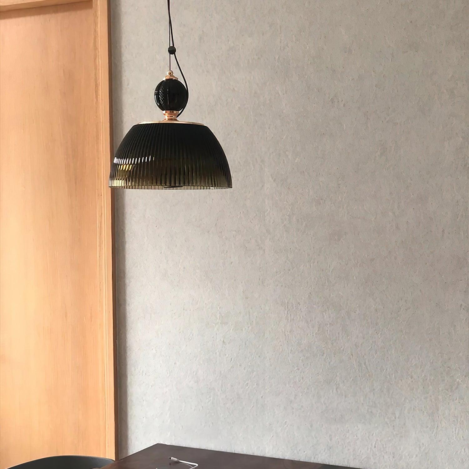 Green Glass Bowl Pendant Lamp - Lumpaz