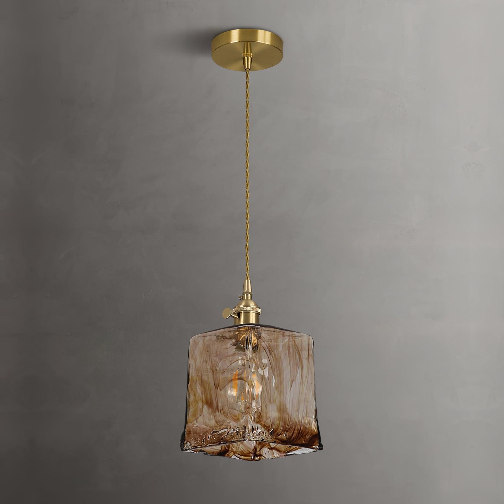 Vintage Brown Glass Pendant Light - Lumpaz