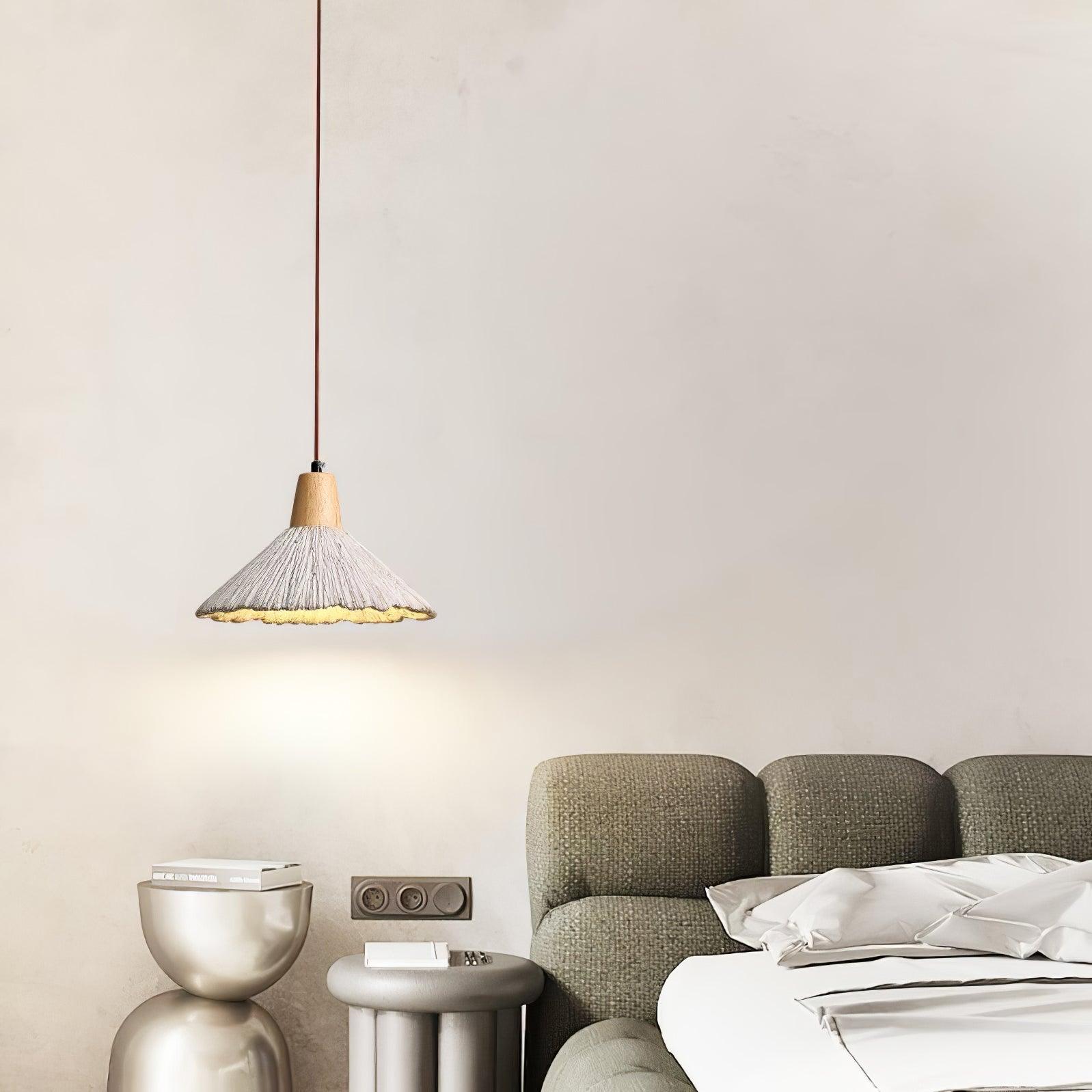 Concrete Pleated Pendant Lamp - Lumpaz