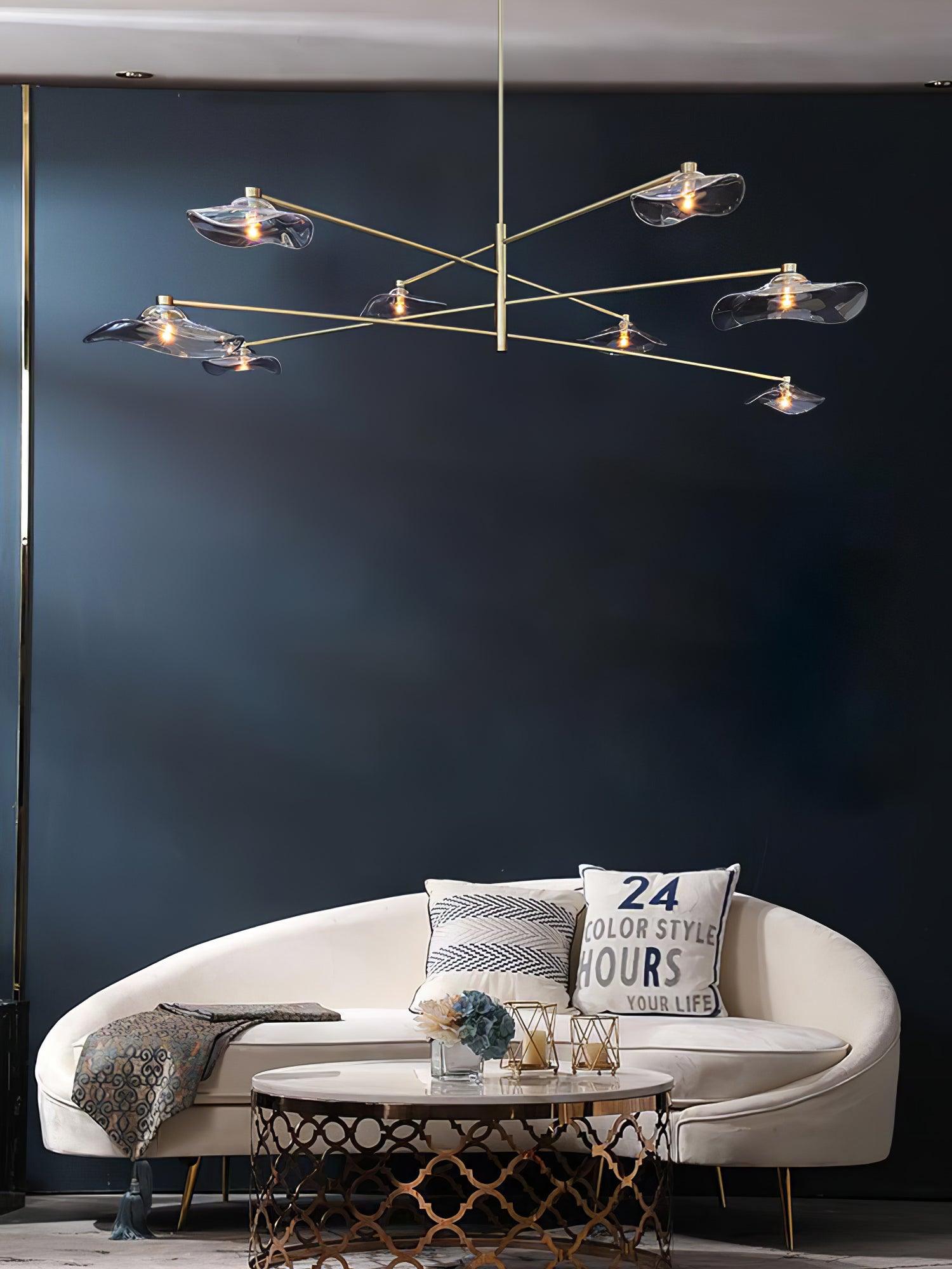 Lotus Leaves Glass Chandelier - Lumpaz