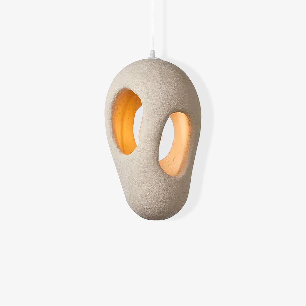 Hand-Built White Pendant Lamp - Lumpaz