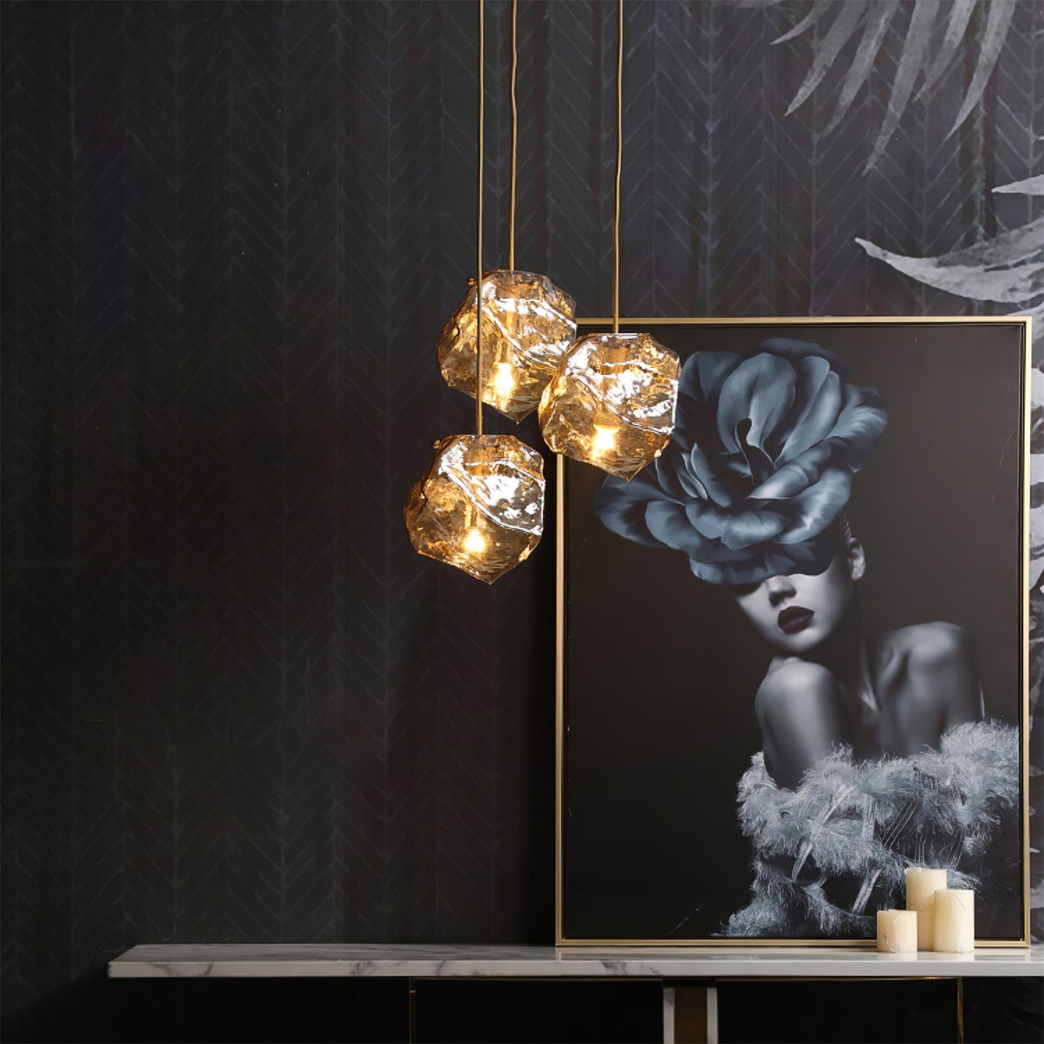 Illyria Ice Glass Pendant Lamp - Lumpaz