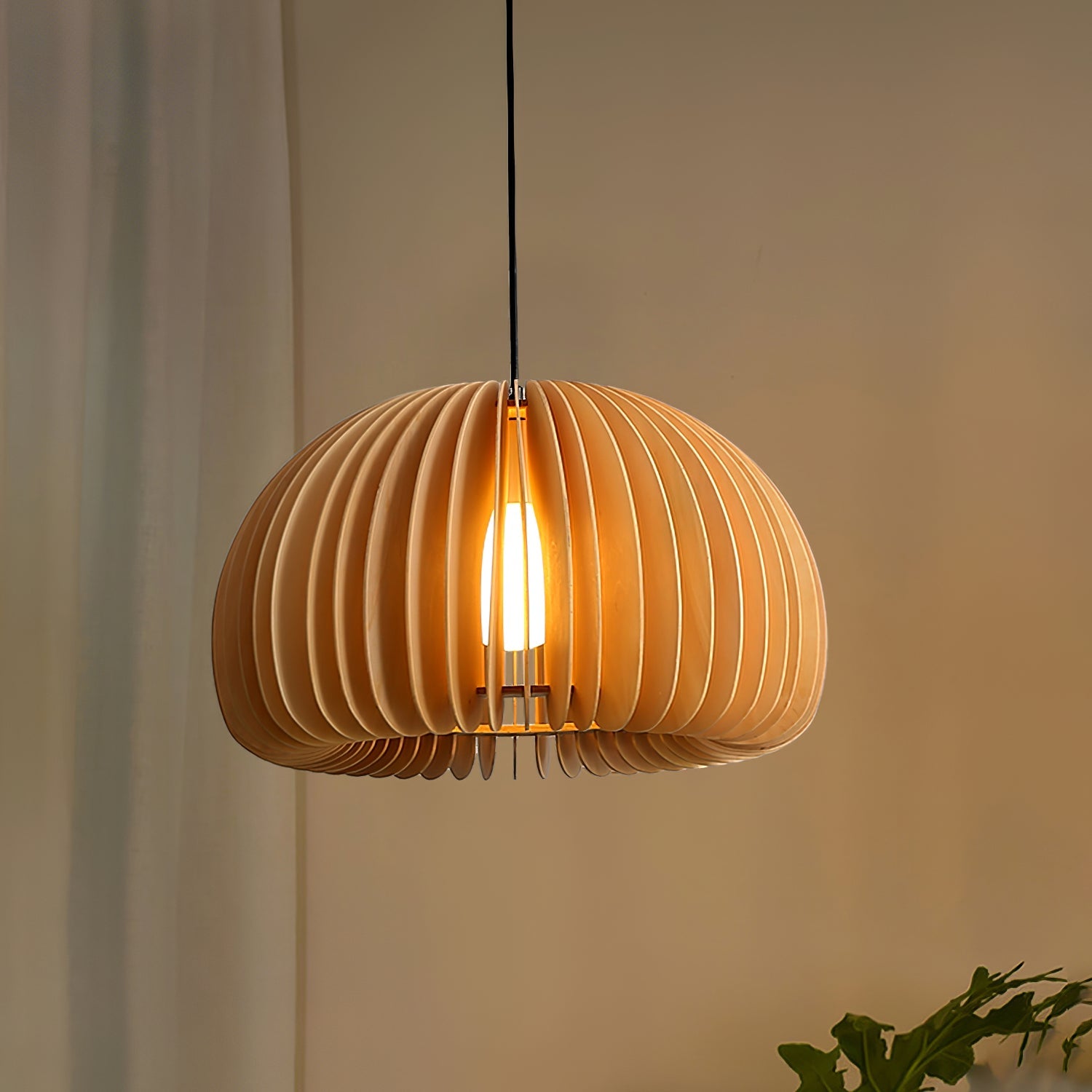 Wooden Pumpkin Pendant Lamp - Lumpaz