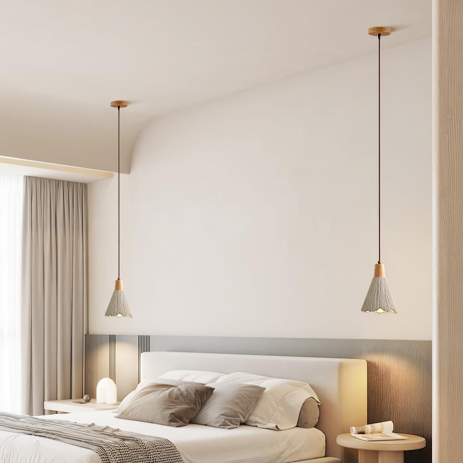 Concrete Pleated Pendant Lamp - Lumpaz