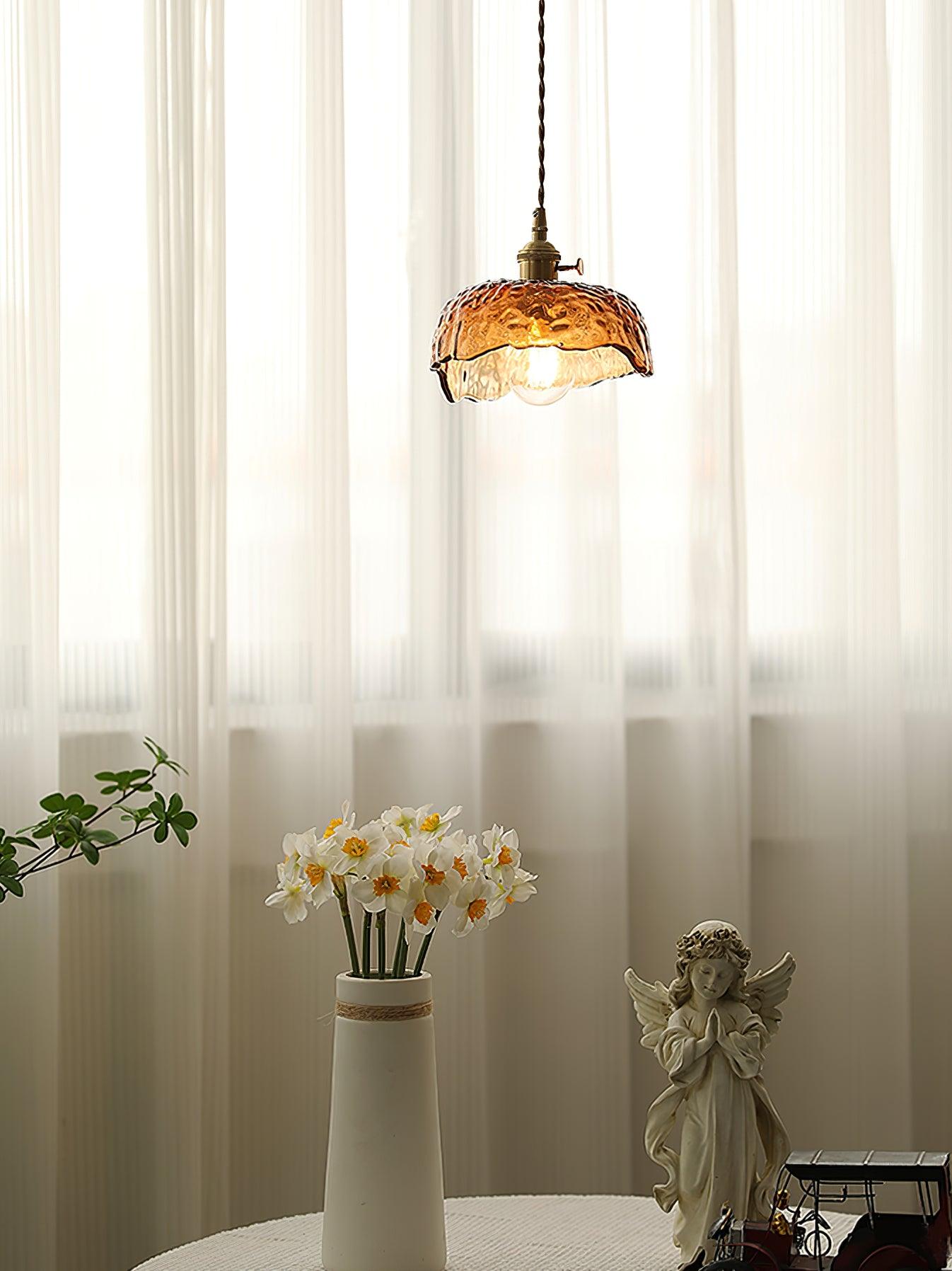 Vintage Brown Glass Pendant Light - Lumpaz