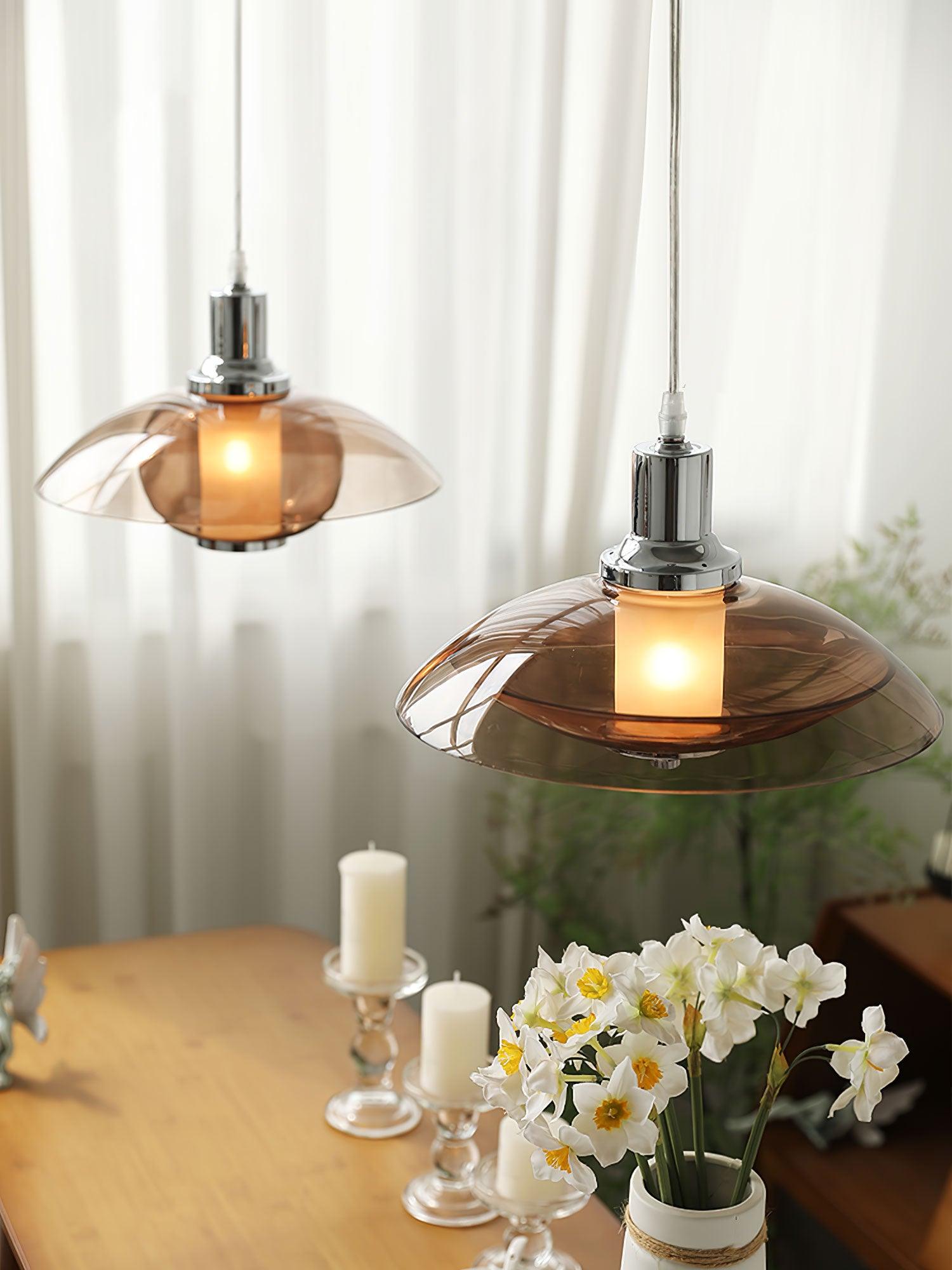Flying Saucer Chrome Pendant Light - Lumpaz