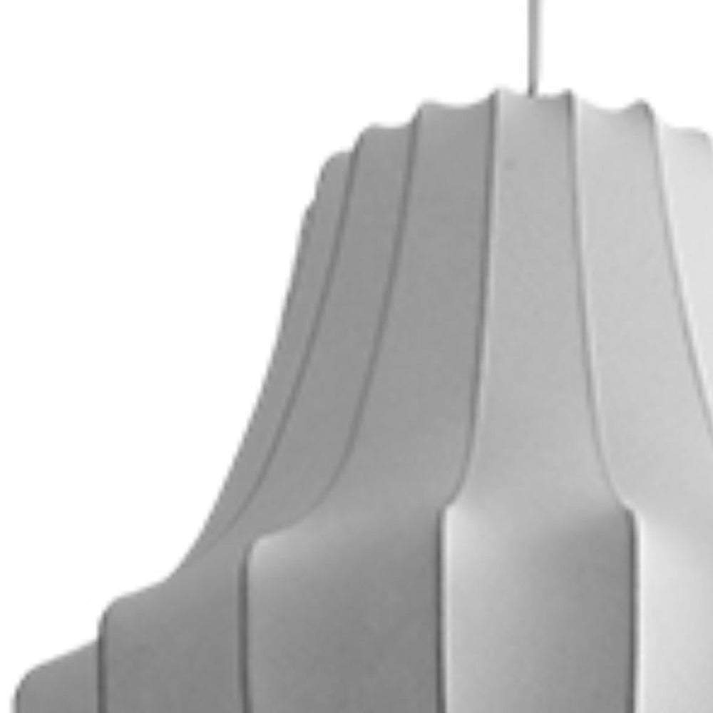 Renée Artificial Fabric Art Deco White Silk Pendant Light - Lumpaz