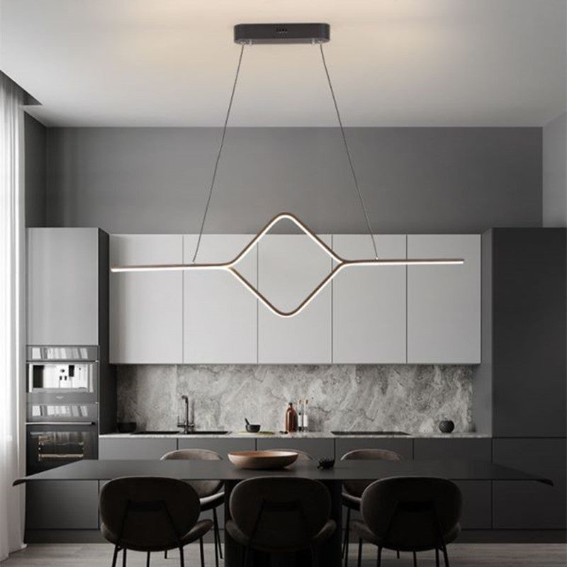 Bouvet Modern Linear Square Pendant Light, , Gold/Black - Lumpaz