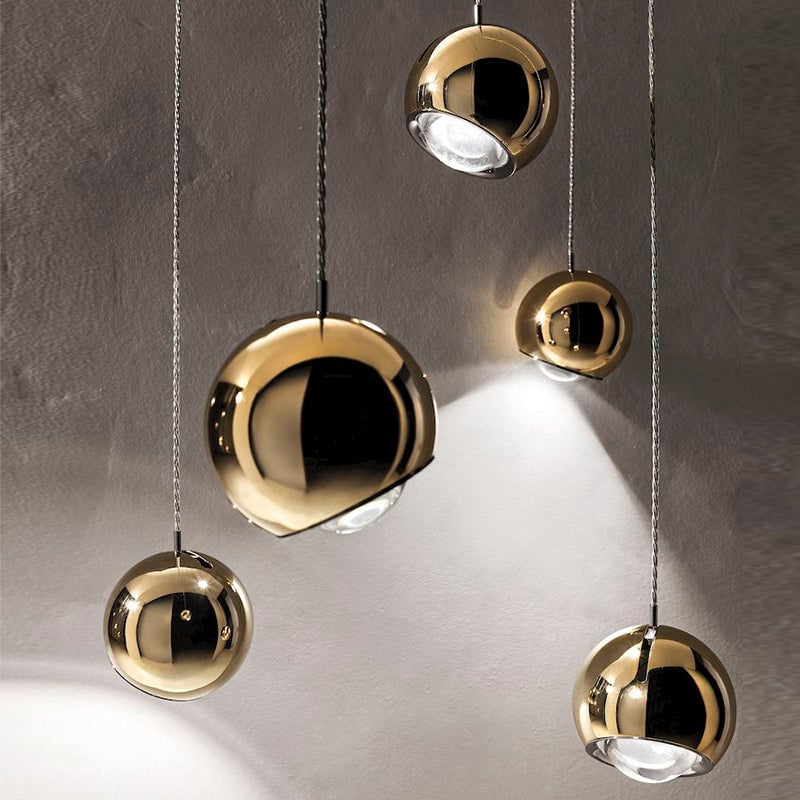 Valentina Modern Metal Ball Pendant Light, Silver/Gold - Lumpaz