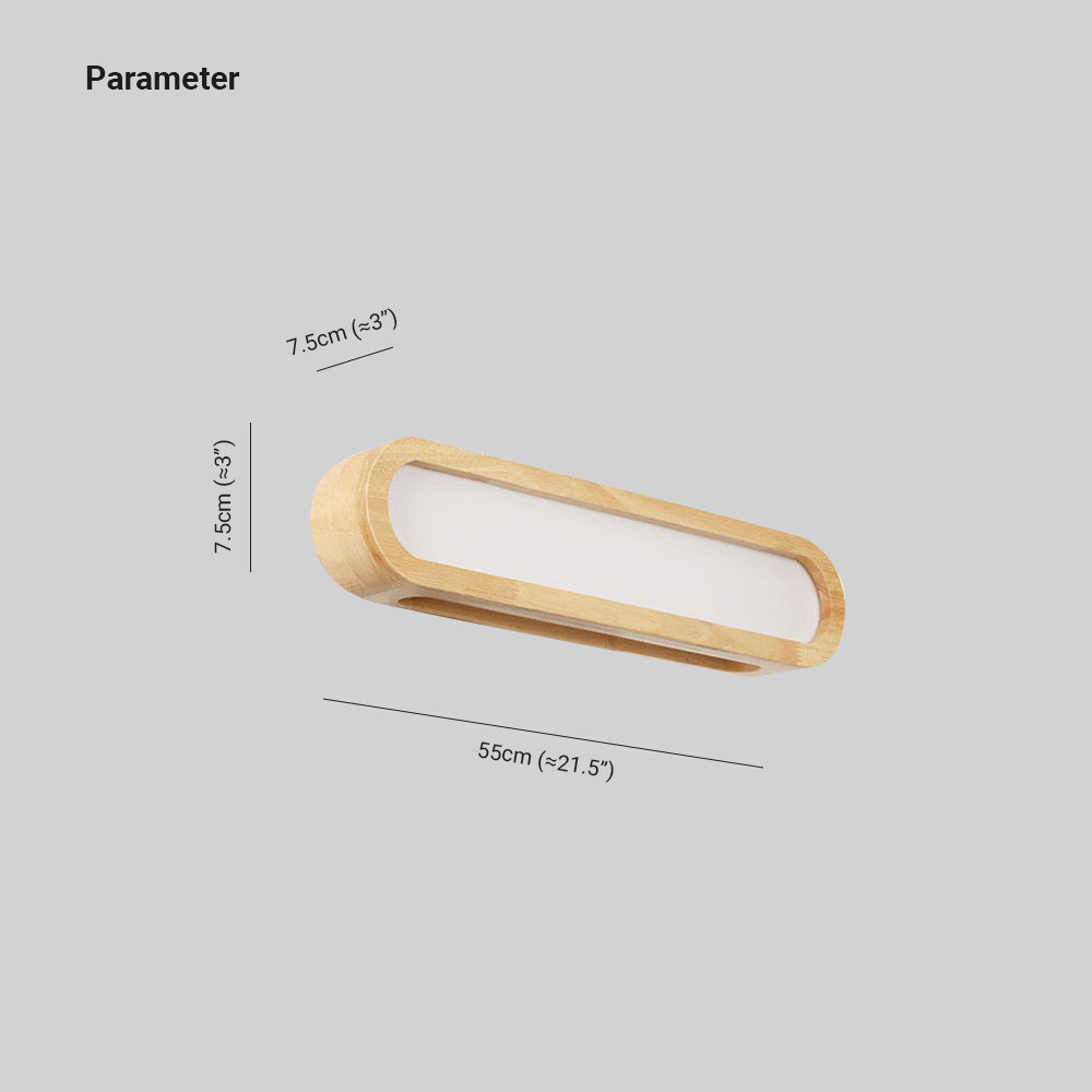 Ozawa Rectangular Wooden Energy Saving Oblong Wall Lamp - Lumpaz