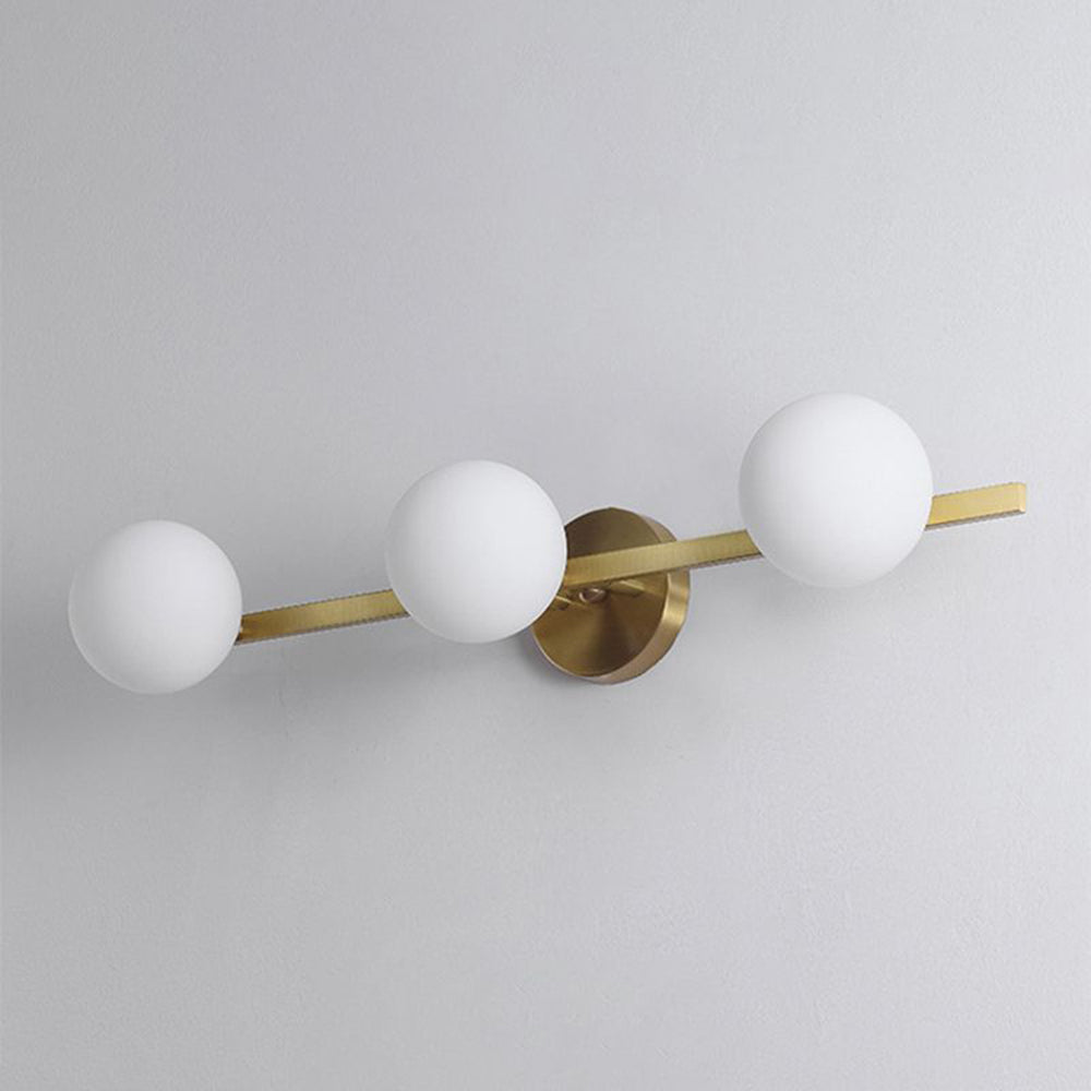Valentina Retro Globe Linear Metal/Glass Wall Lamp, Gold, Bathroom - Lumpaz