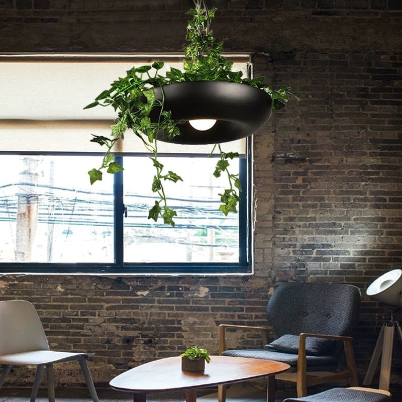 Nest Pendant Light Modern, Metal, Black/Green/White, Living Room - Lumpaz