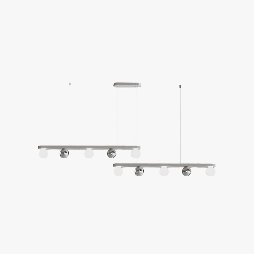 Valentina Pendant Light Multi Globe Modern, Metal/Acrylic, Silver, Dining Room - Lumpaz