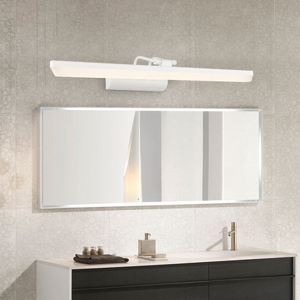 Leigh Minimalist Rectangular Metal/Acrylic Wall Lamp, Black/White - Lumpaz