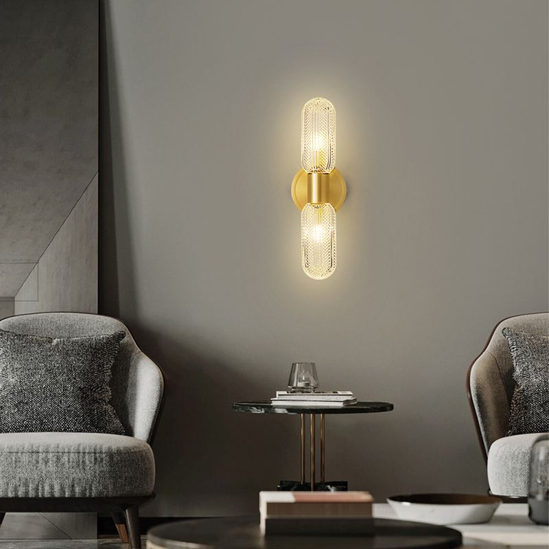 Hailie Luxury Globe Glass Vanity Wall Lamp, 2 Light, Bedroom - Lumpaz