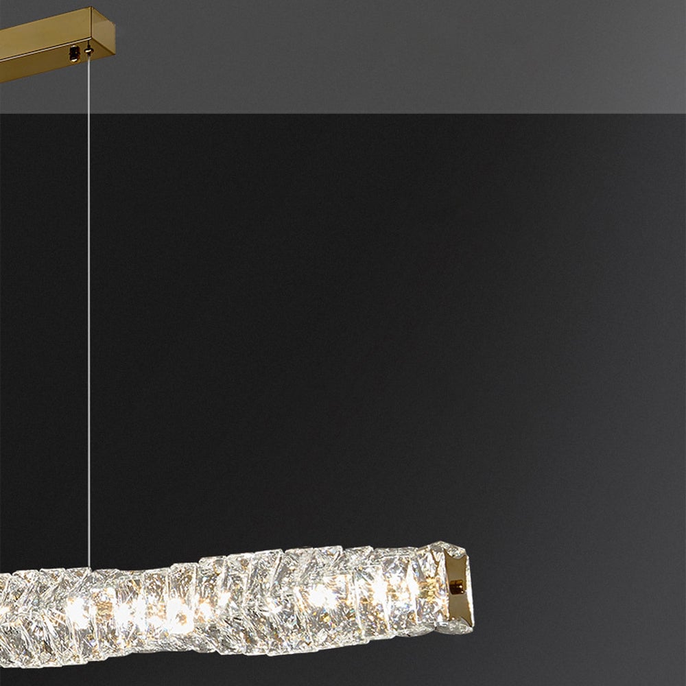 Kristy Crystal Sliver and Gold Pendant Light, Stainless Steel - Lumpaz