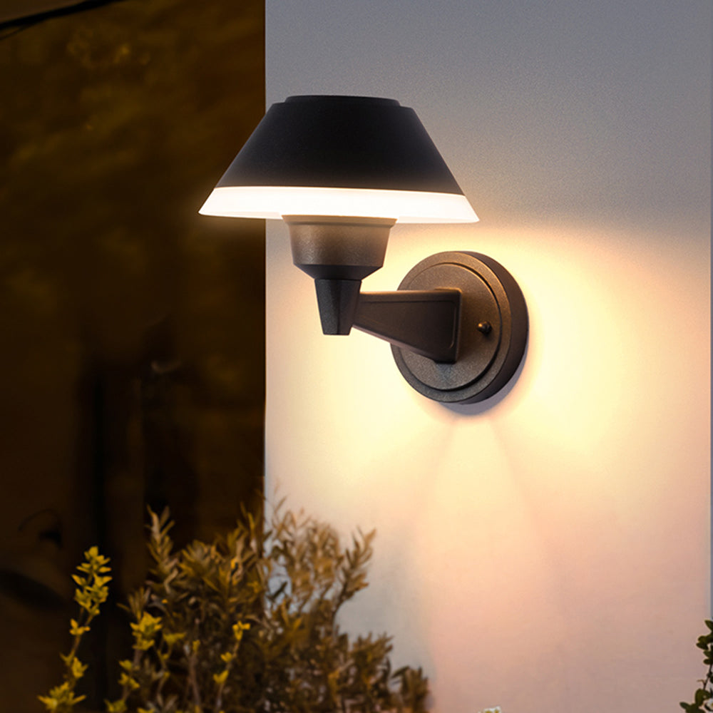 Carins Modern Bowl Metal/Acrylic Outdoor Waterproof Wall Lamp, Black - Lumpaz