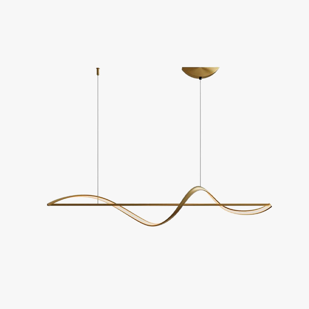 Pendant Light Wave Minimalist Designer Metal Brass/Black Art Gallery - Lumpaz