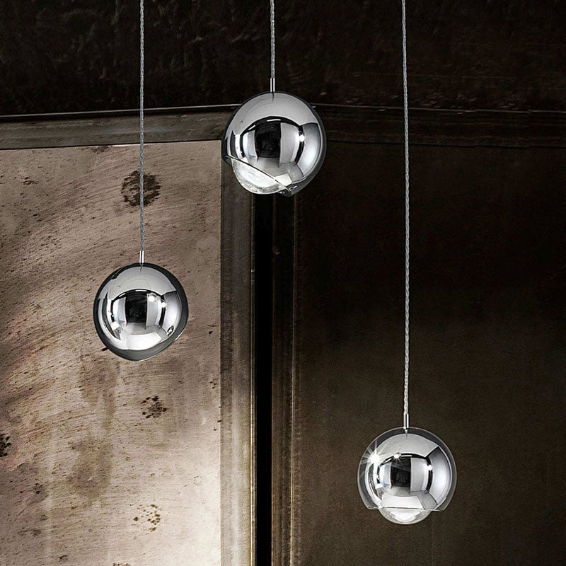 Valentina Modern Metal Ball Pendant Light, Silver/Gold - Lumpaz