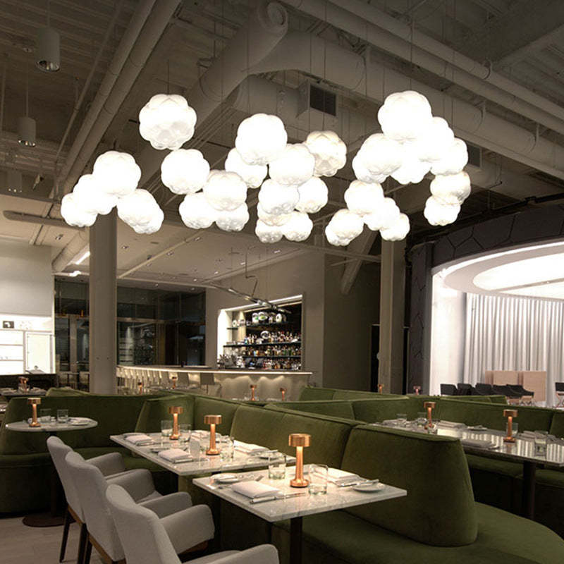 Modern Bostock Cloud Glass Pendant Light, White - Lumpaz