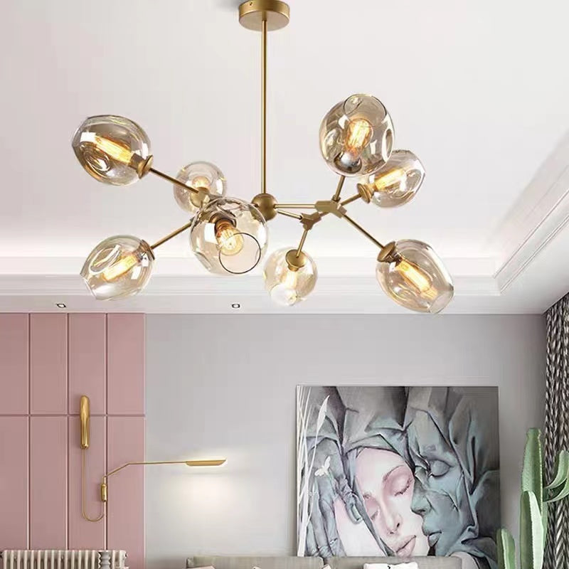 Valentina Modern Bubble Metal Pendant Light, Black/Gold - Lumpaz