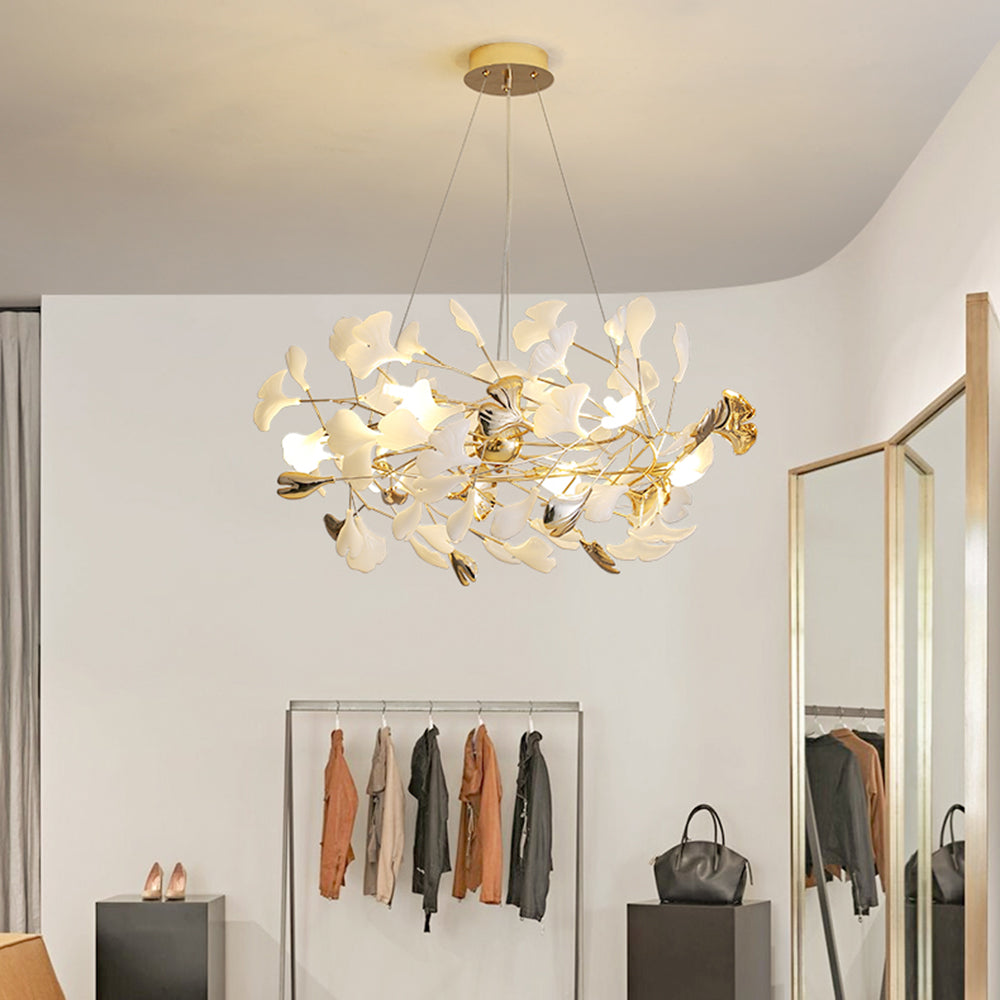 Olivia Modern Petal Shaped Metal Ceramic Chandelier Dining Room - Lumpaz