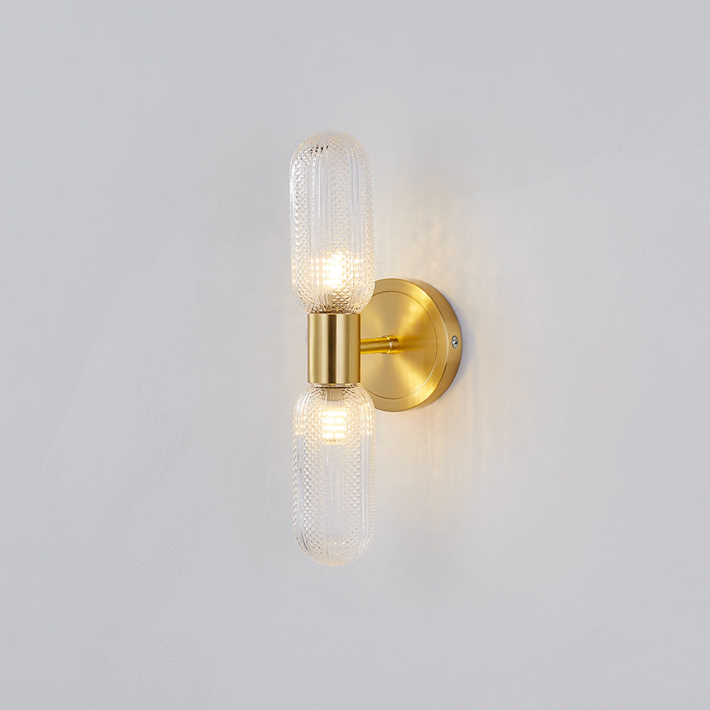 Hailie Luxury Globe Glass Vanity Wall Lamp, 2 Light, Bedroom - Lumpaz