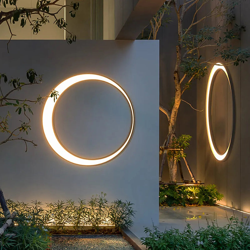 Elif Modern Ring Metal Wall Light, Art, Outdoor - Lumpaz